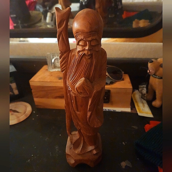 Antique hand Carved wooden Statute of the immortal in Excellent condition.rare - Picture 1 of 2